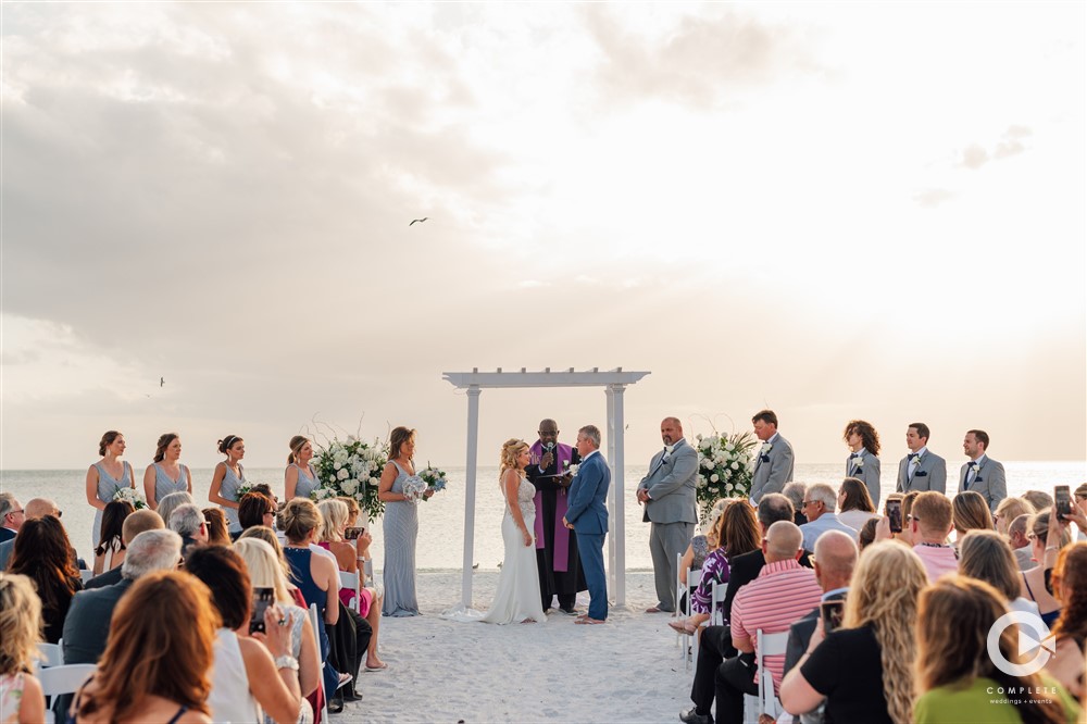 Marco Island, Florida beach wedding ceremony photo. 