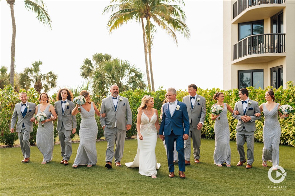 Marco Island Hilton wedding party, photography by Complete We Do Fort Myers.